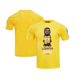 Men's LeBron James Gold Los Angeles Lakers 6 Caricature T-shirt $24.48 T-Shirts