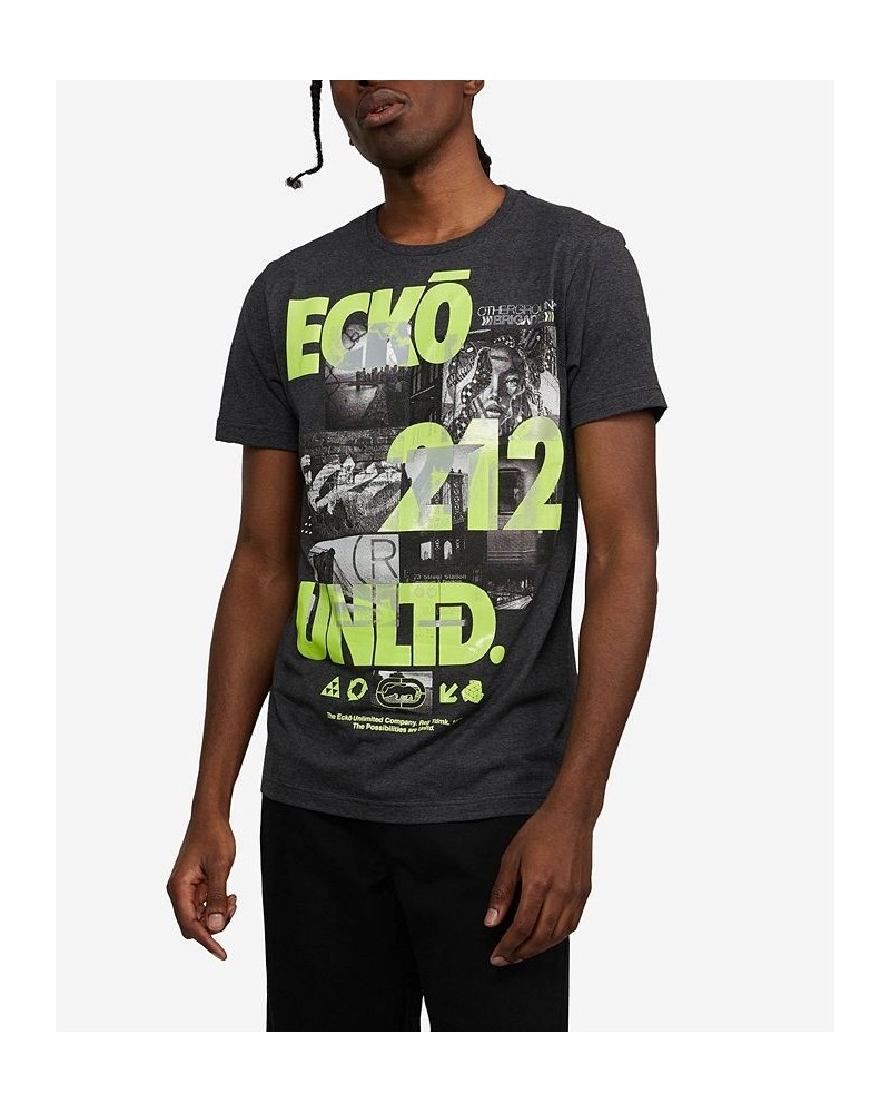 Men's Big and Tall Gridlock Graphic T-shirt Gray $15.30 T-Shirts