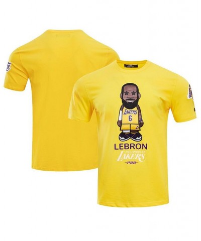 Men's LeBron James Gold Los Angeles Lakers 6 Caricature T-shirt $24.48 T-Shirts