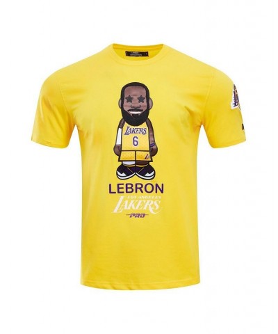 Men's LeBron James Gold Los Angeles Lakers 6 Caricature T-shirt $24.48 T-Shirts