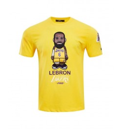 Men's LeBron James Gold Los Angeles Lakers 6 Caricature T-shirt $24.48 T-Shirts