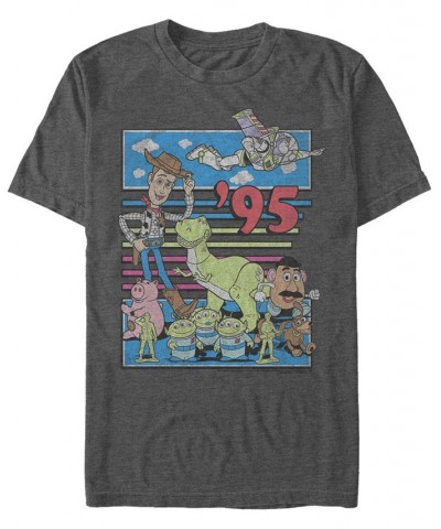 Disney Pixar Men's Toy Story 95 Retro Distressed, Short Sleeve T-Shirt Gray $20.64 T-Shirts