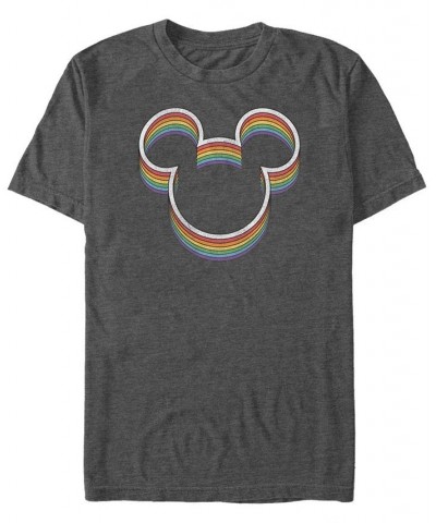 Men's Rainbow Ears Short Sleeve T-Shirt Gray $14.35 T-Shirts