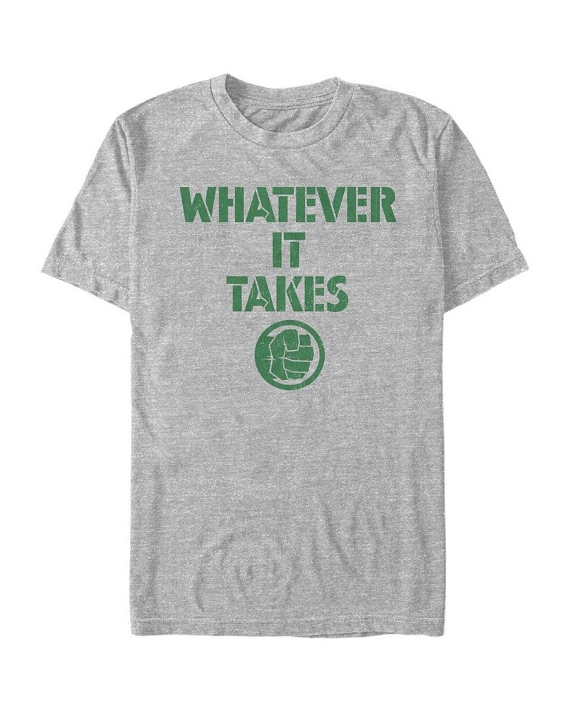 Marvel Men's Avengers Endgame Whatever It Takes Hulk Logo, Short Sleeve T-shirt Gray $17.15 T-Shirts