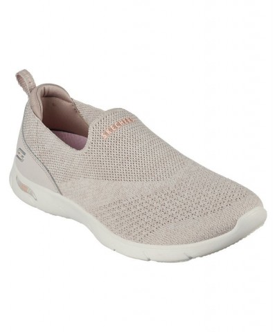 Women's Arch Fit Refine - Don't Go Arch Support Slip-On Walking Sneakers Tan/Beige $36.55 Shoes