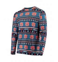 Men's Navy Auburn Tigers Ugly Sweater Knit Long Sleeve Top and Pant Set $30.75 Pajama