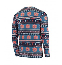 Men's Navy Auburn Tigers Ugly Sweater Knit Long Sleeve Top and Pant Set $30.75 Pajama