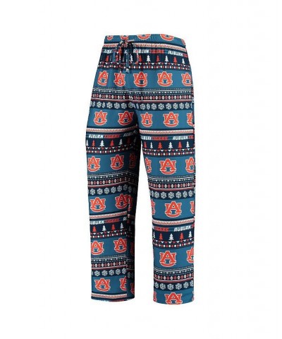 Men's Navy Auburn Tigers Ugly Sweater Knit Long Sleeve Top and Pant Set $30.75 Pajama