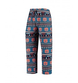 Men's Navy Auburn Tigers Ugly Sweater Knit Long Sleeve Top and Pant Set $30.75 Pajama