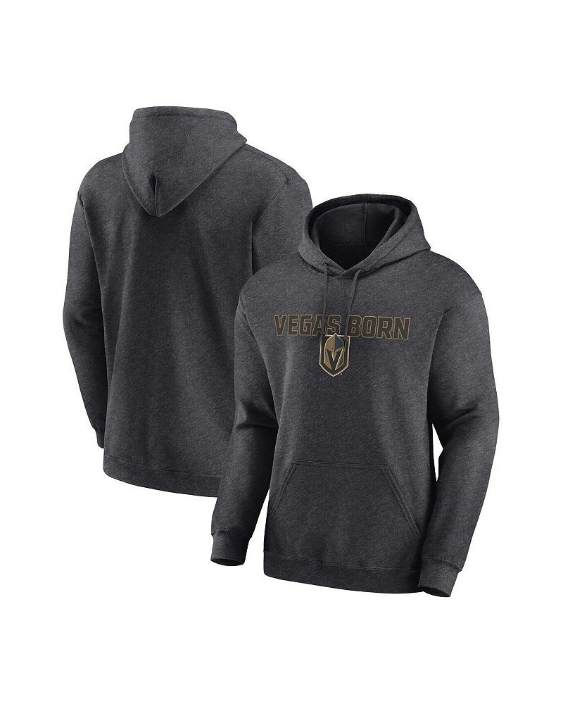 Men's Heathered Charcoal Vegas Golden Knights Victory Earned Pullover Hoodie $20.00 Sweatshirt