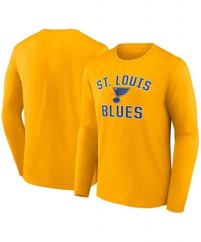 Men's Branded Gold St. Louis Blues Team Victory Arch Long Sleeve T-shirt $21.83 T-Shirts