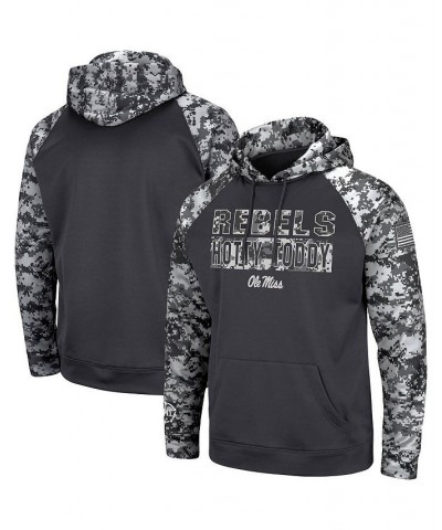 Men's Charcoal Ole Miss Rebels OHT Military-Inspired Appreciation Digital Camo Pullover Hoodie $30.75 Sweatshirt