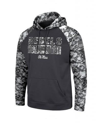 Men's Charcoal Ole Miss Rebels OHT Military-Inspired Appreciation Digital Camo Pullover Hoodie $30.75 Sweatshirt