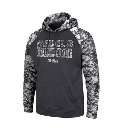 Men's Charcoal Ole Miss Rebels OHT Military-Inspired Appreciation Digital Camo Pullover Hoodie $30.75 Sweatshirt