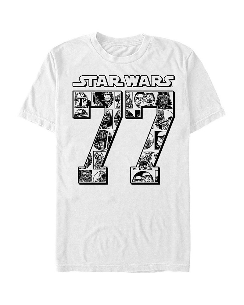 Star Wars Men's Classic Comical Since 77 Short Sleeve T-Shirt White $19.59 T-Shirts