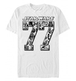 Star Wars Men's Classic Comical Since 77 Short Sleeve T-Shirt White $19.59 T-Shirts