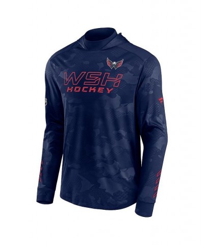 Men's Branded Navy Washington Capitals Authentic Pro Locker Room Camo Pullover Hoodie $29.25 Sweatshirt