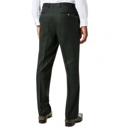 Men's Classic-Fit Wool Suit Pants Green Flannel $42.39 Suits