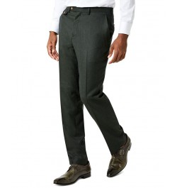 Men's Classic-Fit Wool Suit Pants Green Flannel $42.39 Suits