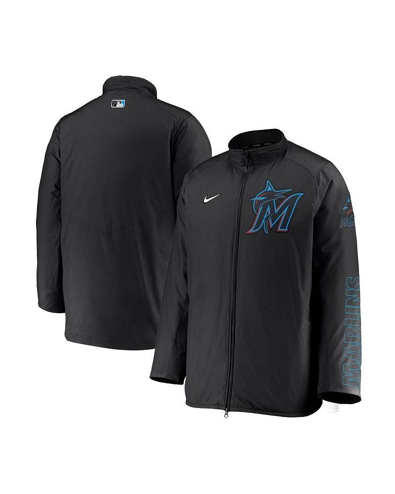 Men's Black Miami Marlins Authentic Collection Team Dugout Full-Zip Jacket $63.00 Jackets