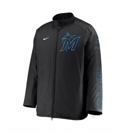 Men's Black Miami Marlins Authentic Collection Team Dugout Full-Zip Jacket $63.00 Jackets