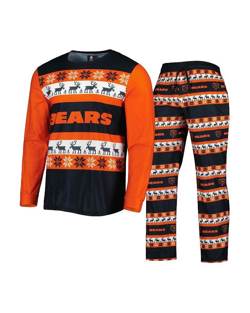 Men's Navy Chicago Bears Team Ugly Pajama Set $40.79 Pajama