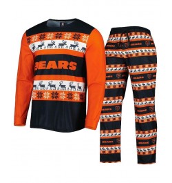 Men's Navy Chicago Bears Team Ugly Pajama Set $40.79 Pajama