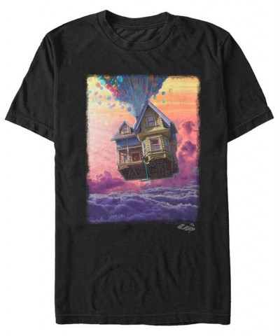 Disney Pixar Men's Up Balloon House Cloud Portrait, Short Sleeve T-Shirt Black $14.35 T-Shirts