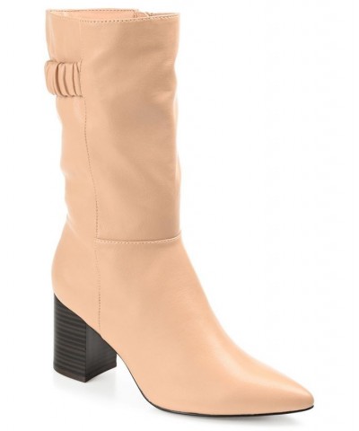 Women's Wilo Wide Calf Boots Tan/Beige $52.80 Shoes