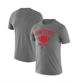 Men's Heathered Gray Ohio State Buckeyes Retro Football Lockup Legend Performance T-shirt $27.99 T-Shirts