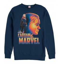 Marvel Men's Captain Marvel Side View Portrait, Crewneck Fleece Blue $24.75 Sweatshirt