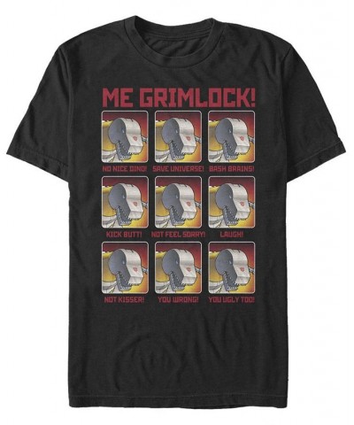 Men's Grimlock Emotes Short Sleeve Crew T-shirt Black $20.99 T-Shirts