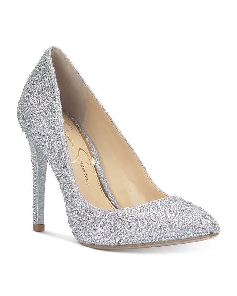 Women's Pembe-B Pointed-Toe Pumps Silver $59.34 Shoes