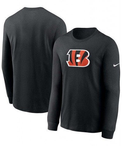 Men's Black Cincinnati Bengals Primary Logo Long Sleeve T-shirt $21.59 T-Shirts