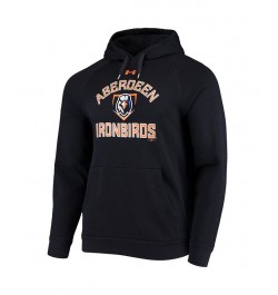 Men's Black Aberdeen IronBirds All Day Raglan Fleece Pullover Hoodie $40.49 Sweatshirt