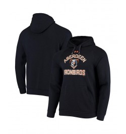 Men's Black Aberdeen IronBirds All Day Raglan Fleece Pullover Hoodie $40.49 Sweatshirt