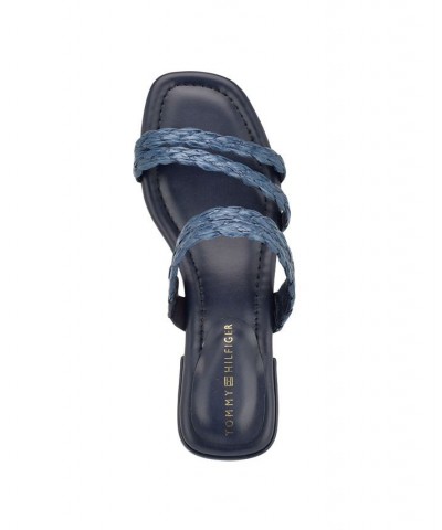 Women's Olise Flat Slip-on Dress Sandals Blue $38.71 Shoes