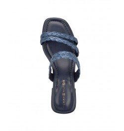 Women's Olise Flat Slip-on Dress Sandals Blue $38.71 Shoes