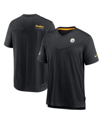 Men's Black Pittsburgh Steelers 2022 Sideline Coach Chevron Lock Up Performance V-Neck T-shirt $26.00 T-Shirts