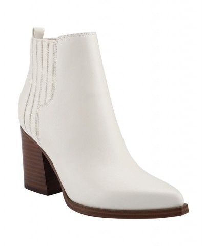 Women's Matter Block Heel Booties White $27.27 Shoes