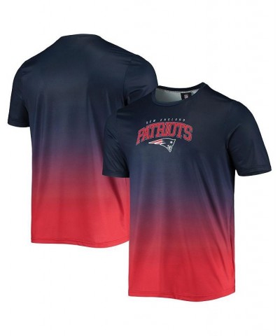 Men's Navy, Red New England Patriots Gradient Rash Guard Swim Shirt $19.78 Swimsuits