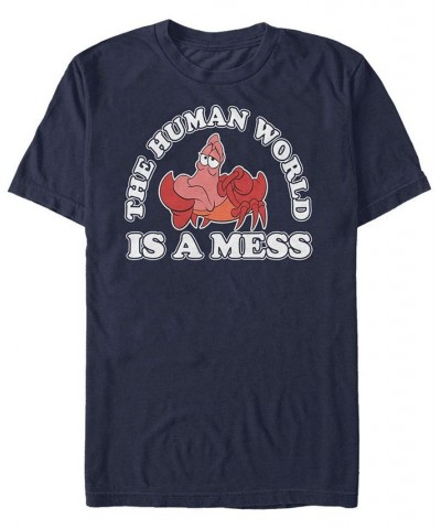 Men's Worlds A Mess Short Sleeve Crew T-shirt Blue $19.24 T-Shirts