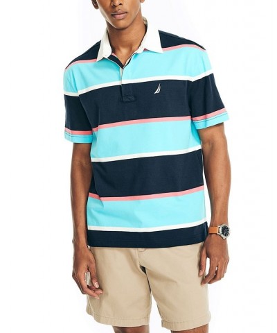 Men's Classic-Fit Rugby Striped Polo Blue $37.59 Polo Shirts