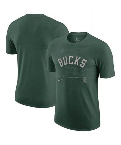 Men's Hunter Green Milwaukee Bucks Courtside Chrome T-shirt $21.00 T-Shirts