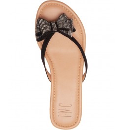 Women's Mabae Bow Flat Sandals Black $24.99 Shoes