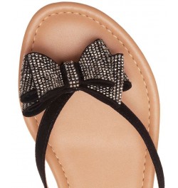 Women's Mabae Bow Flat Sandals Black $24.99 Shoes