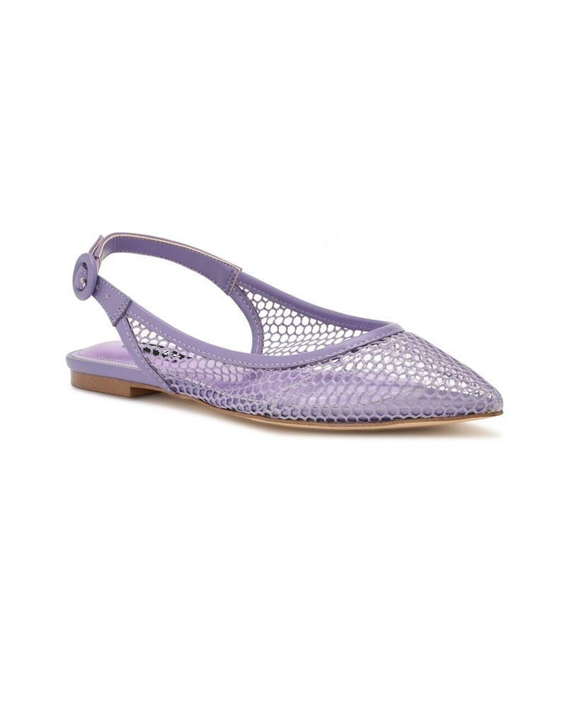 Women's Branid Dress Flats Purple $49.50 Shoes