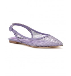 Women's Branid Dress Flats Purple $49.50 Shoes