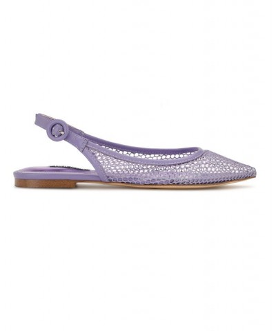 Women's Branid Dress Flats Purple $49.50 Shoes