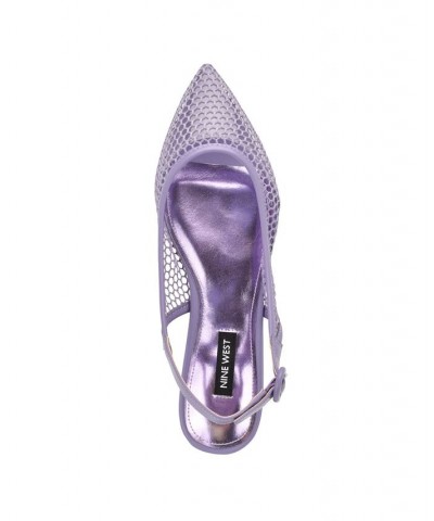 Women's Branid Dress Flats Purple $49.50 Shoes